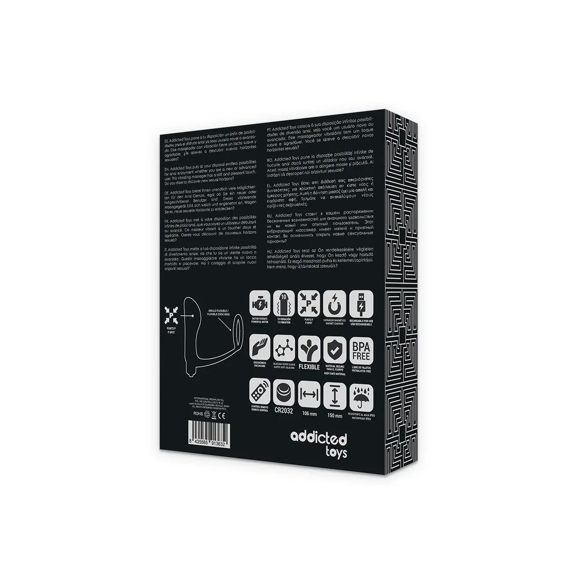 Penisring mit Fernbedienung Analplug Schwarz wiederaufladbar von Addicted Toys | Fesselliebe.de