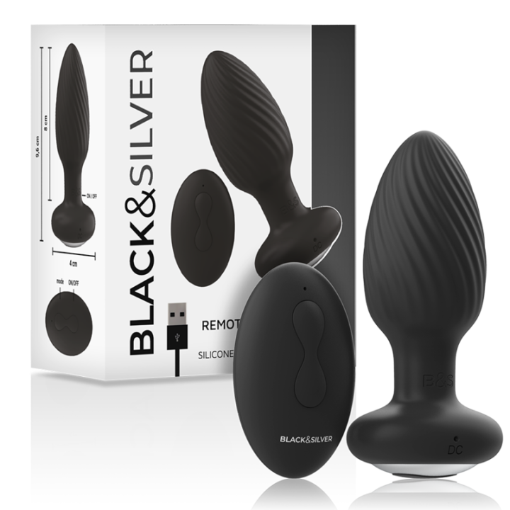 Wells Plug Silikon Anal Rotator mit Fernbedienung von Black&Silver | Fesselliebe.de