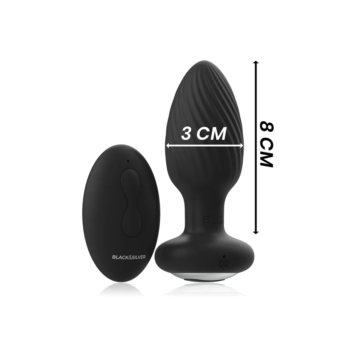 Wells Plug Silikon Anal Rotator mit Fernbedienung von Black&Silver | Fesselliebe.de