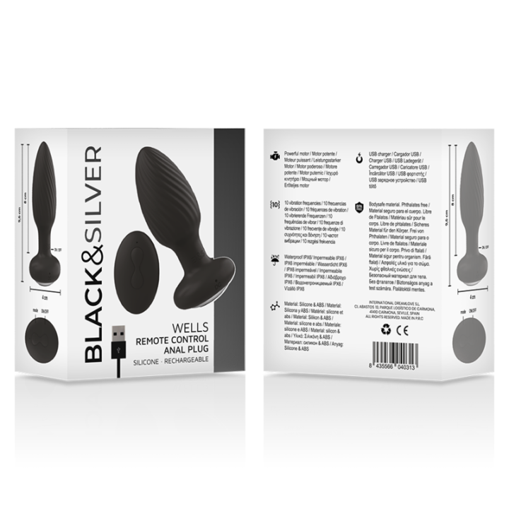 Wells Plug Silikon Anal Rotator mit Fernbedienung von Black&Silver | Fesselliebe.de