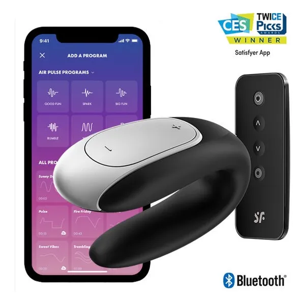 Double Fun Partner Vibrator Schwarz von Satisfyer Connect | Fesselliebe.de