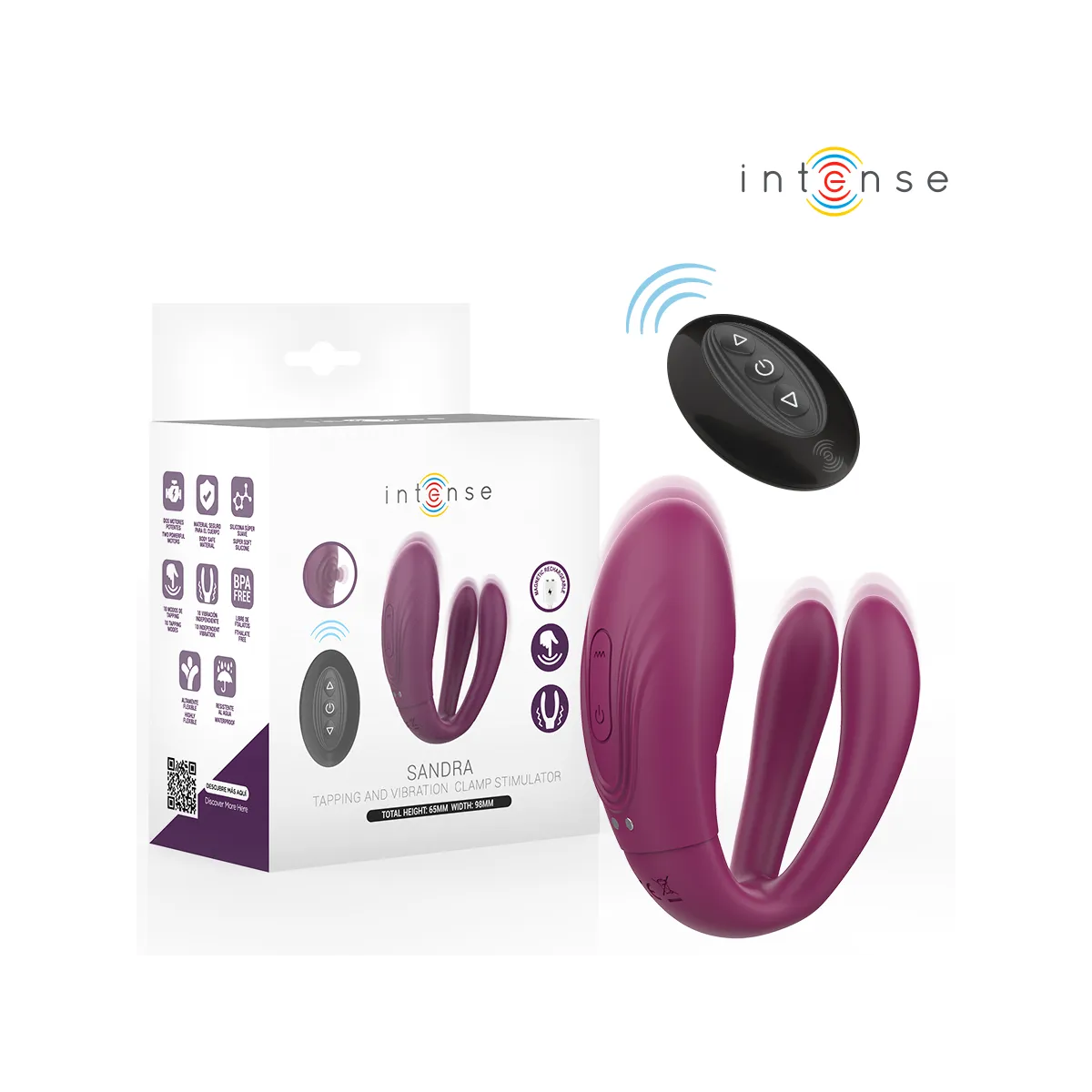 Sandra Klappe- und Vibrationsklemmstimulator mit Fernbedienung von Intense Couples Toys | Fesselliebe.de