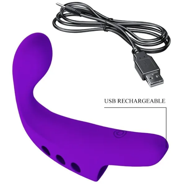 Gorgon Purple wiederaufladbarer Fingervibrator von Pretty Love Smart | Fesselliebe.de