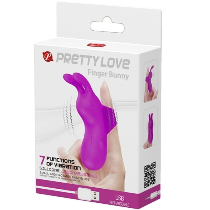 Smart wiederaufladbarer Fingerhut mit Rabbit von Pretty Love Smart | Fesselliebe.de