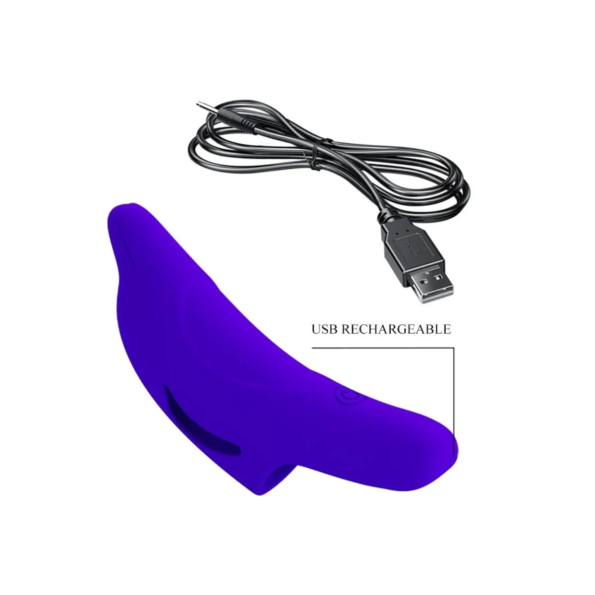 Delphini Leistungsstarker Dunkelblauer Fingerstimulator von Pretty Love | Fesselliebe.de