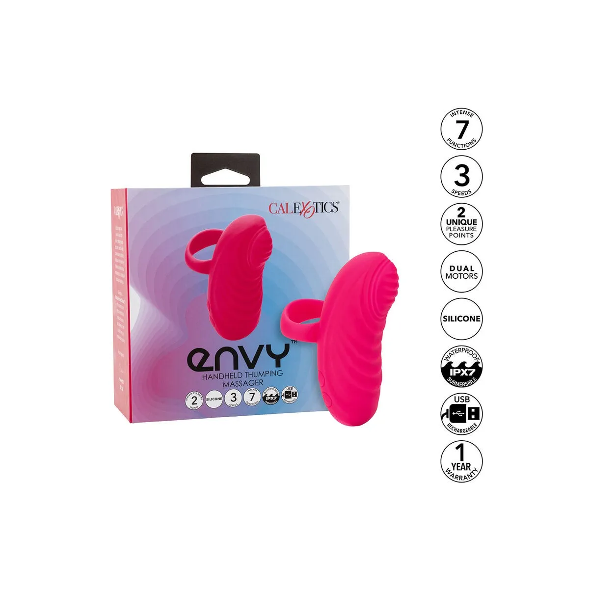 Envy Handmassager mit Rollball, 7 Vibrationen, Rosa von Calexotics | Fesselliebe.de
