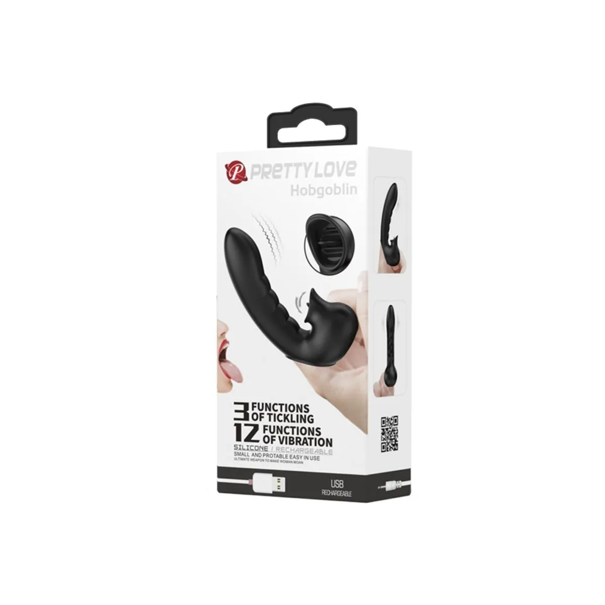 Hobgoblin Vibrierendes Fingerhülle 12 Vibrationen + Klitoris-Stimulator Schwarz von Pretty Love | Fesselliebe.de