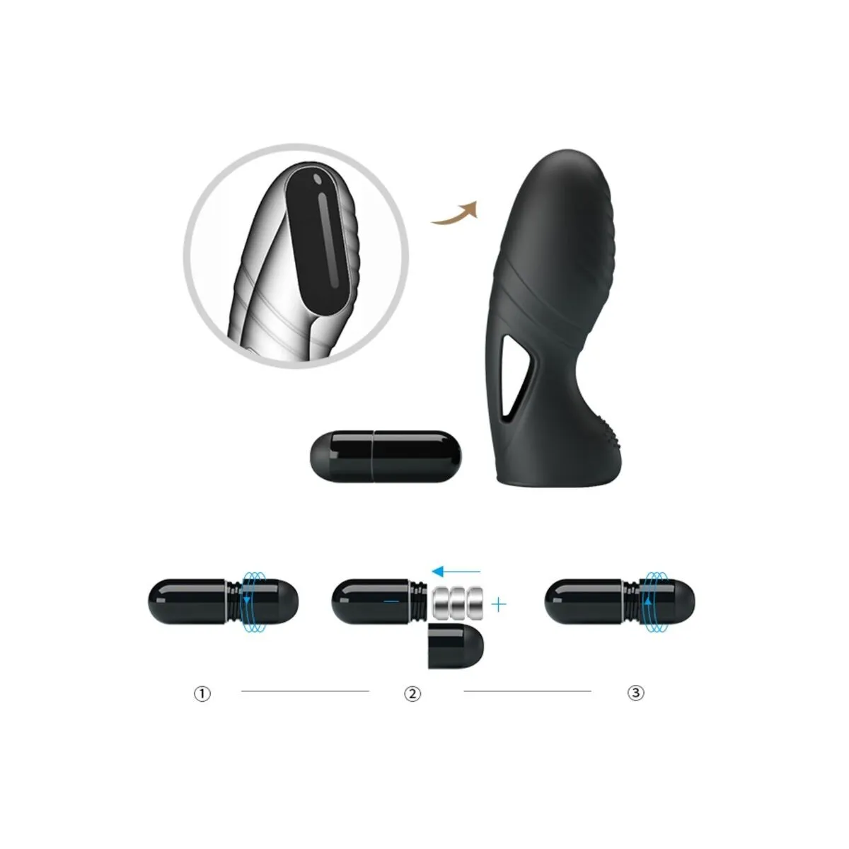 Alan Silikon-Fingervibrator Schwarz von Pretty Love | Fesselliebe.de