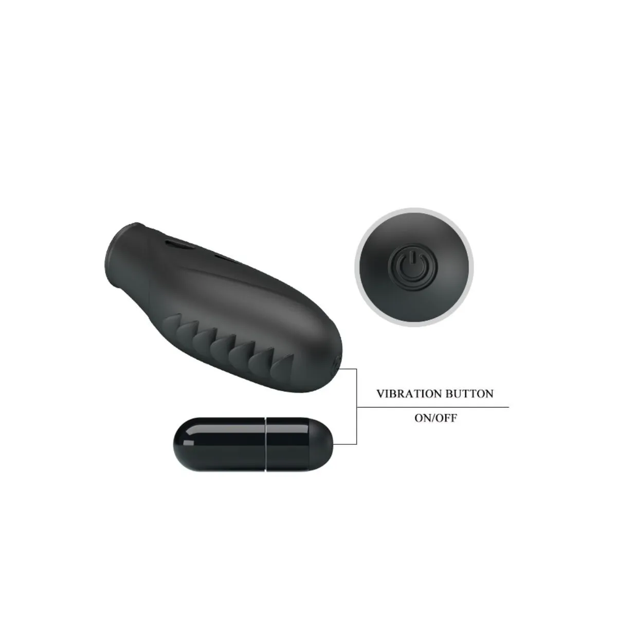 Gilo Silikon-Fingervibrator Schwarz von Pretty Love | Fesselliebe.de