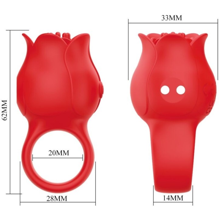 Jae Rose Förmiger Fingervibrator 10 Vibrationen Rot von Pretty Love | Fesselliebe.de