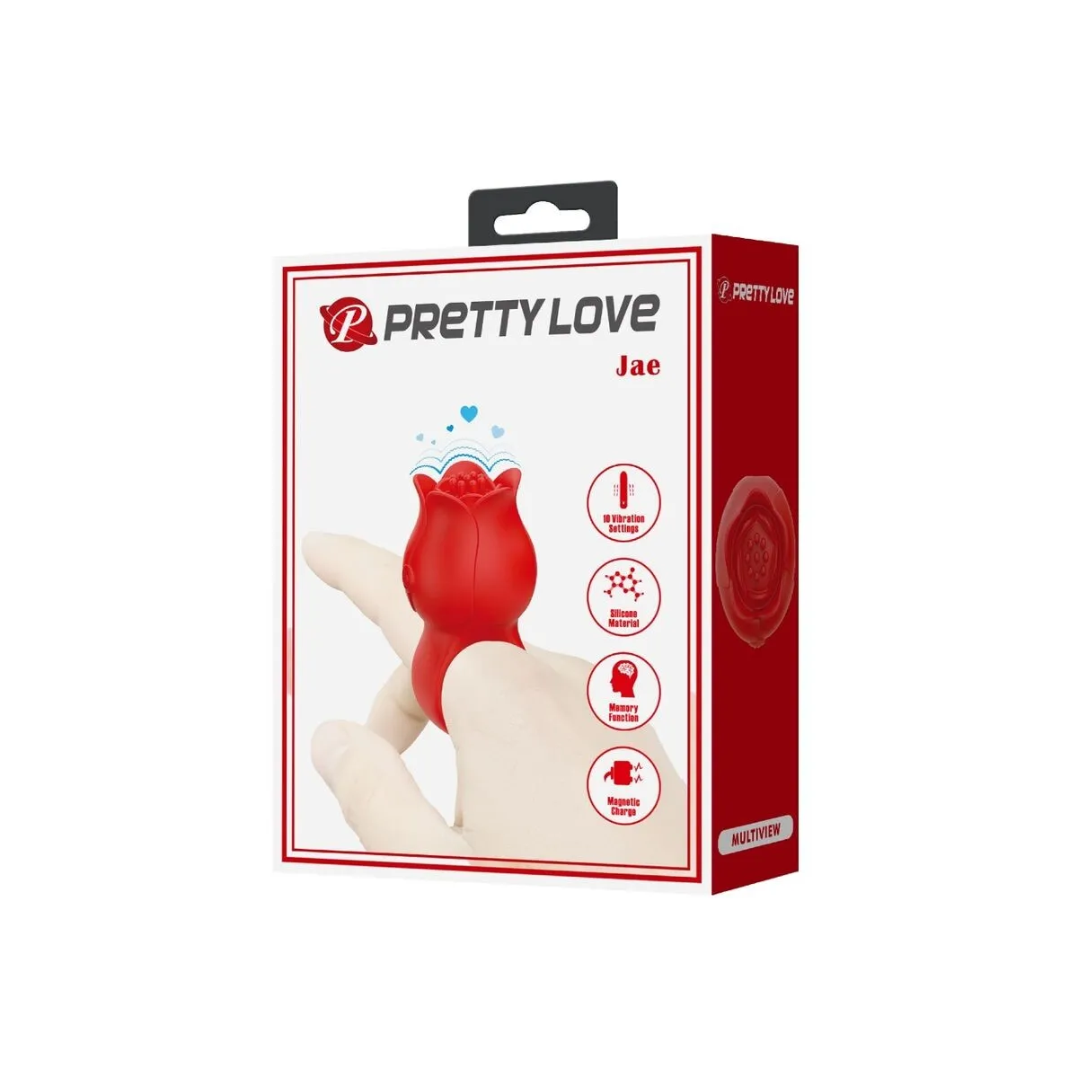 Jae Rose Förmiger Fingervibrator 10 Vibrationen Rot von Pretty Love | Fesselliebe.de