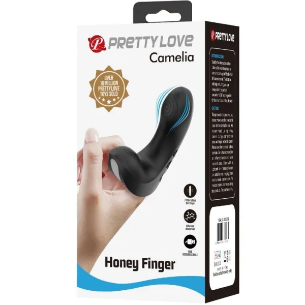 Camelia Fingervibrator 7 Vibrationen Schwarz von Pretty Love | Fesselliebe.de