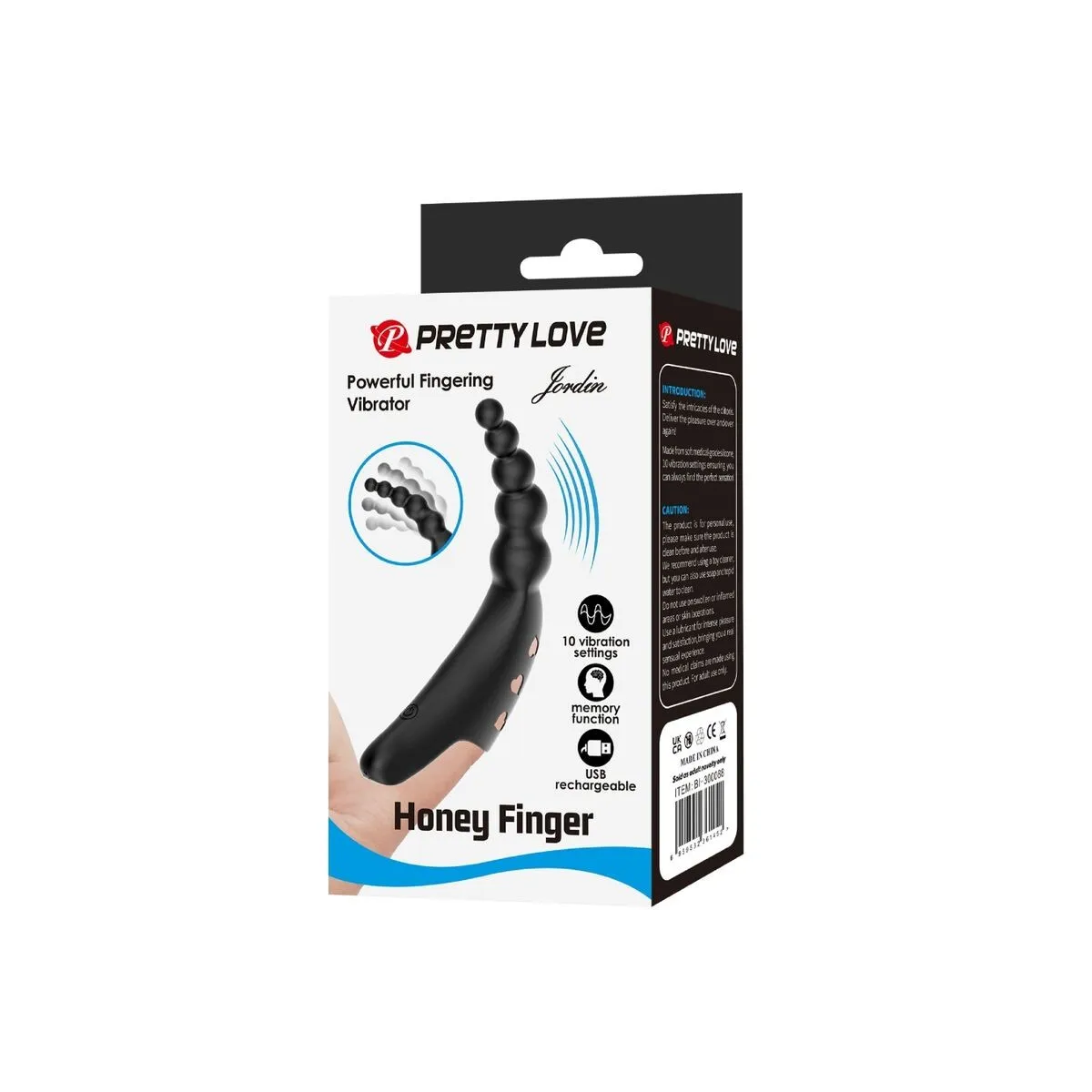 Jordin Fingervibrator 10 Vibrationen Schwarz von Pretty Love | Fesselliebe.de