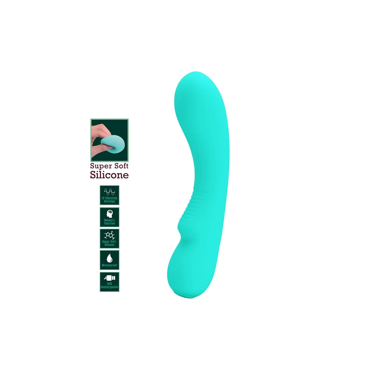 Prescott wiederaufladbarer Vibrator Aqua Green von Pretty Love Smart | Fesselliebe.de