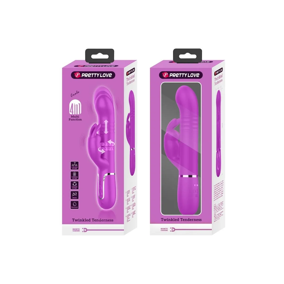 Coale Rabbit Vibrator Perlen Violet von Pretty Love Flirtation | Fesselliebe.de