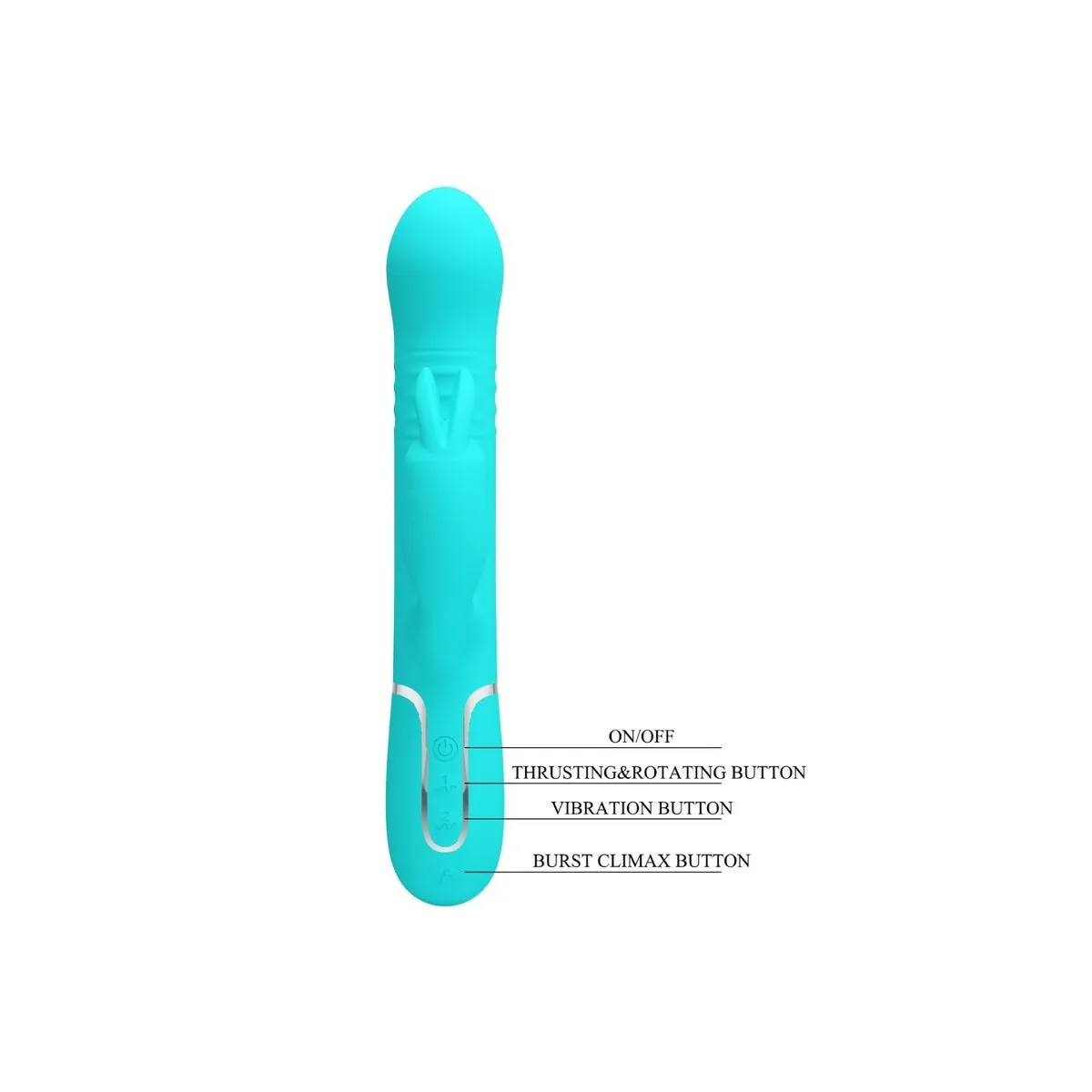 Coale Rabbit Vibrator Perlen Aquagrün von Pretty Love Flirtation | Fesselliebe.de