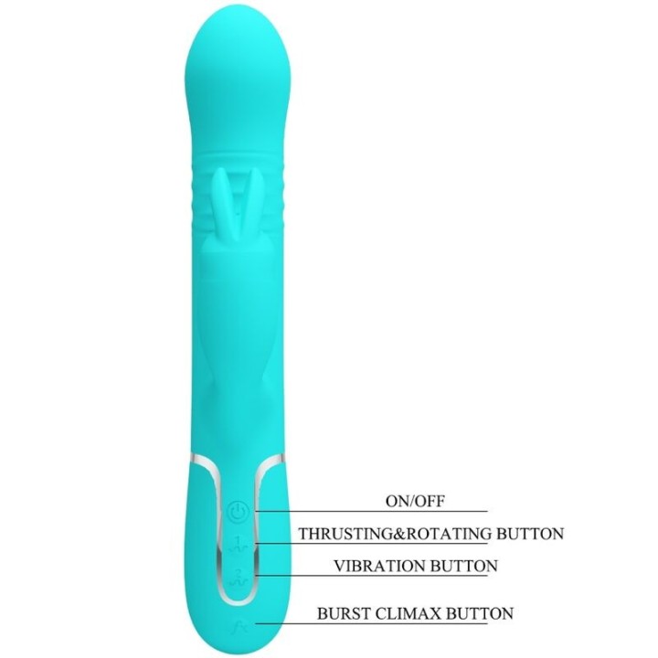 Coale Rabbit Vibrator Perlen Aquagrün von Pretty Love Flirtation | Fesselliebe.de