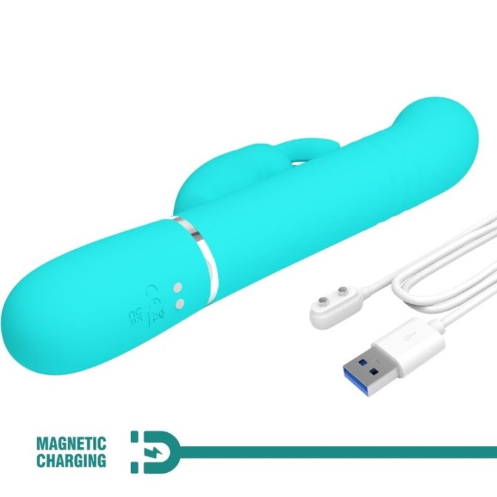 Coale Rabbit Vibrator Perlen Aquagrün von Pretty Love Flirtation | Fesselliebe.de