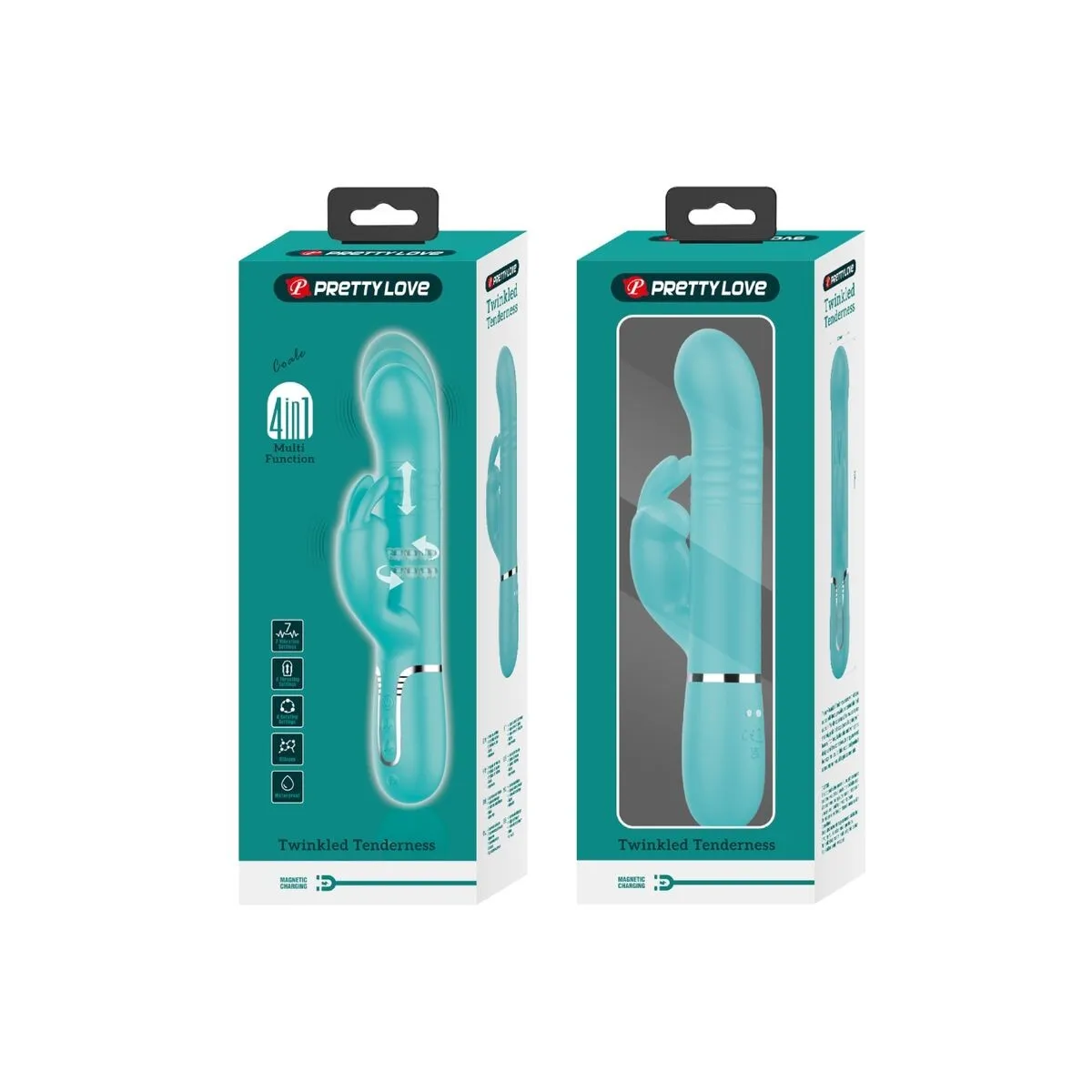 Coale Rabbit Vibrator Perlen Aquagrün von Pretty Love Flirtation | Fesselliebe.de