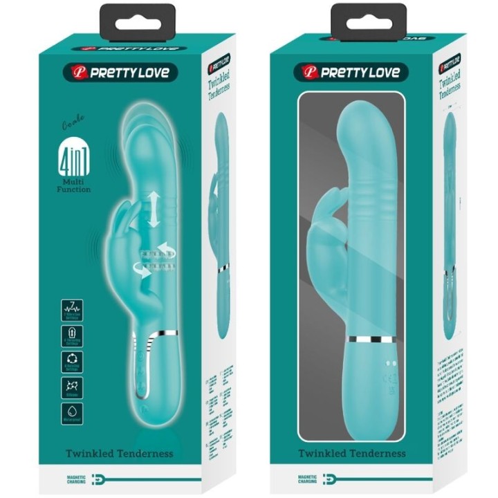Coale Rabbit Vibrator Perlen Aquagrün von Pretty Love Flirtation | Fesselliebe.de