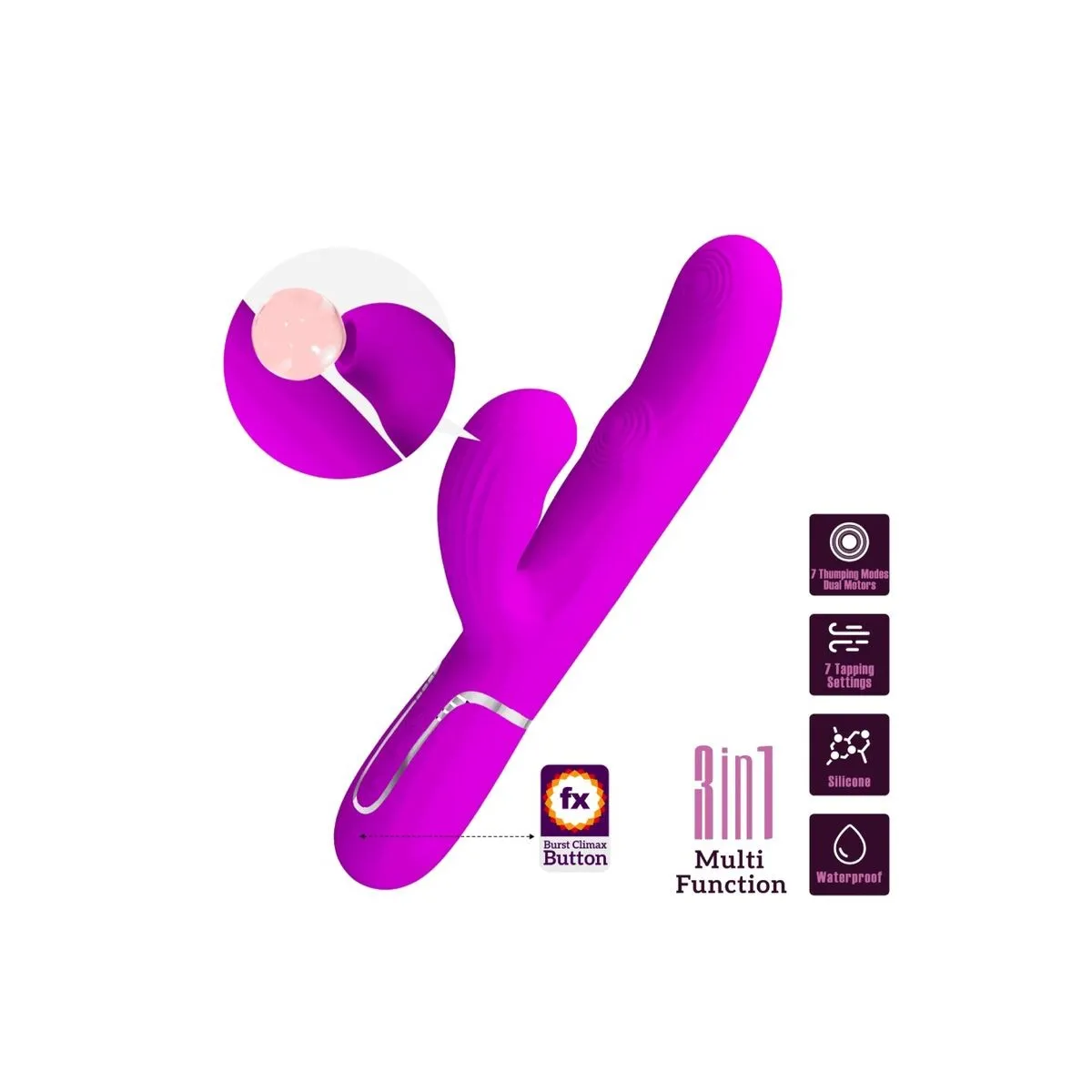 Perlita Multifunktions-3-In-1-G-Spot-Vibrator Violett von Pretty Love Flirtation | Fesselliebe.de