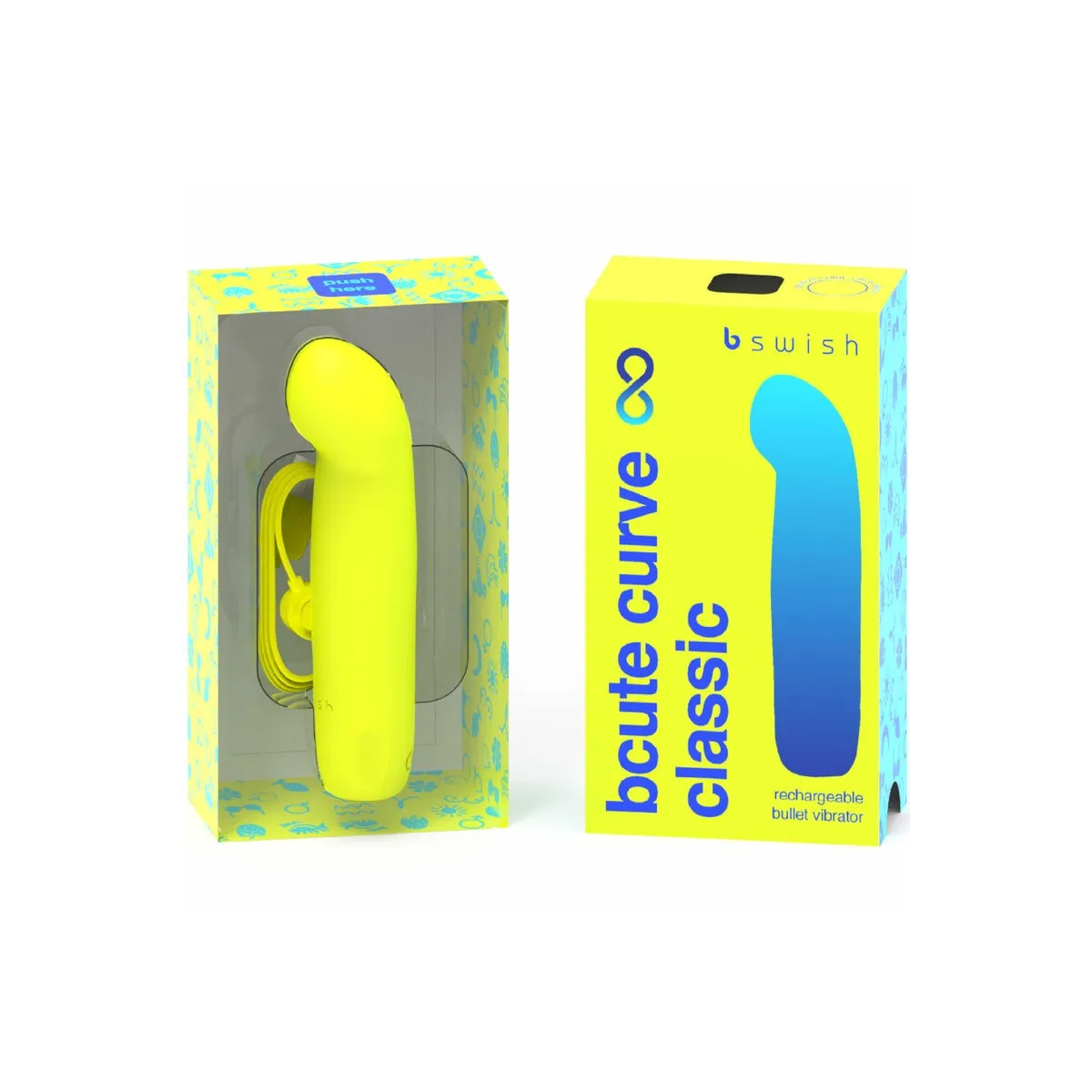 Bcute Curve Infinite Klassischer wiederaufladbarer Silikonvibrator Gelb von B Swish | Fesselliebe.de