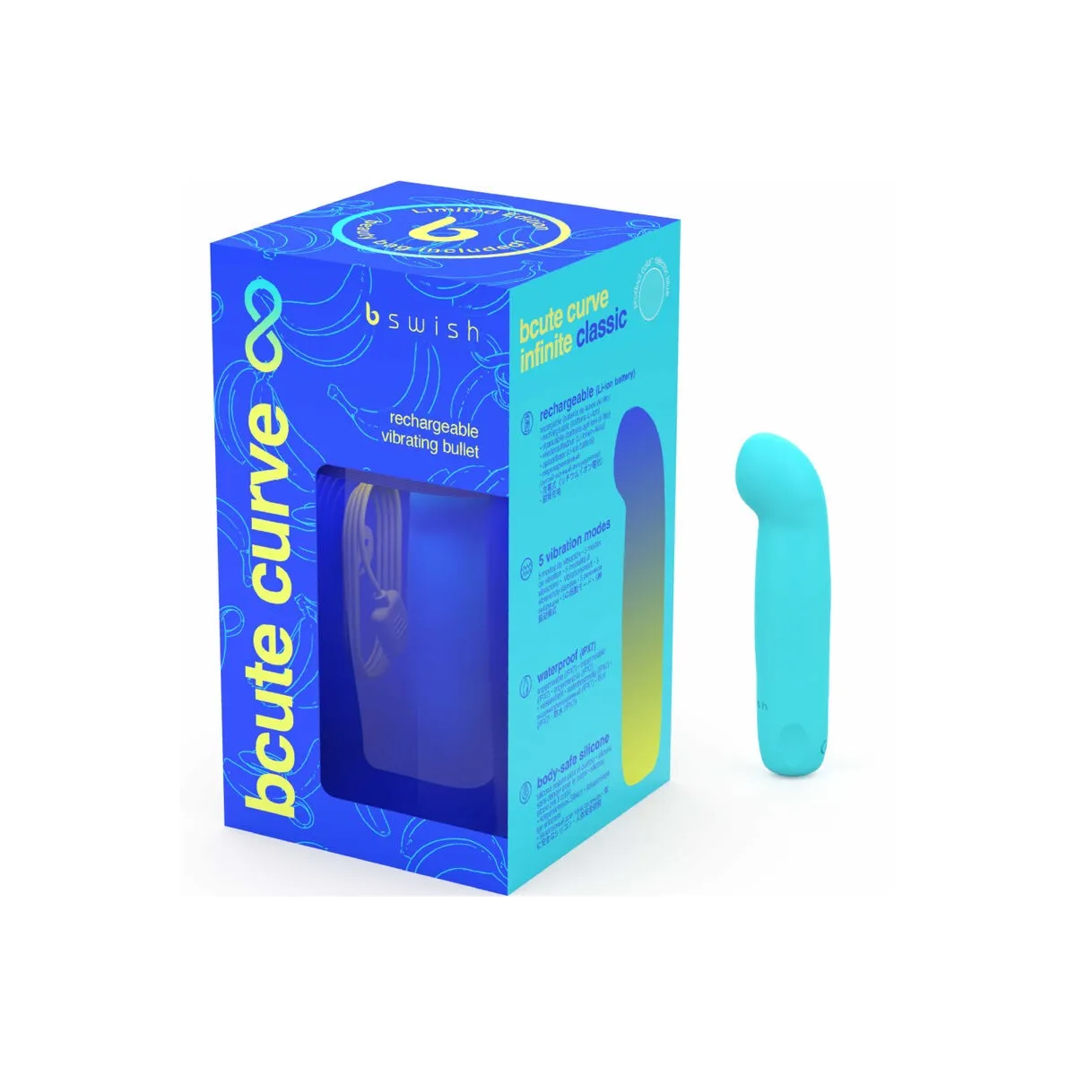 Bcute Curve Infinite Classic Limited Edition Blauer Silikon-Vibrator von B Swish | Fesselliebe.de