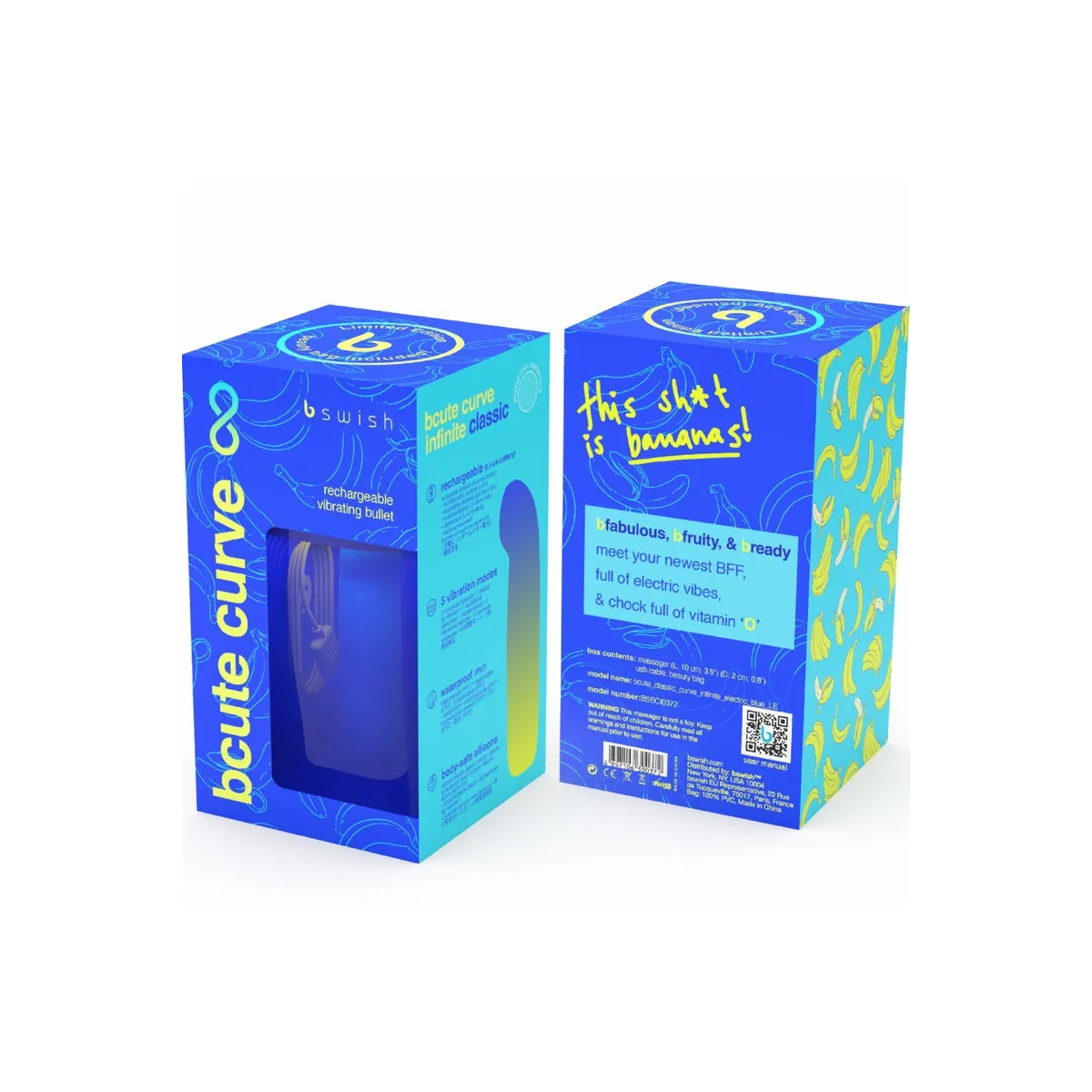 Bcute Curve Infinite Classic Limited Edition Blauer Silikon-Vibrator von B Swish | Fesselliebe.de