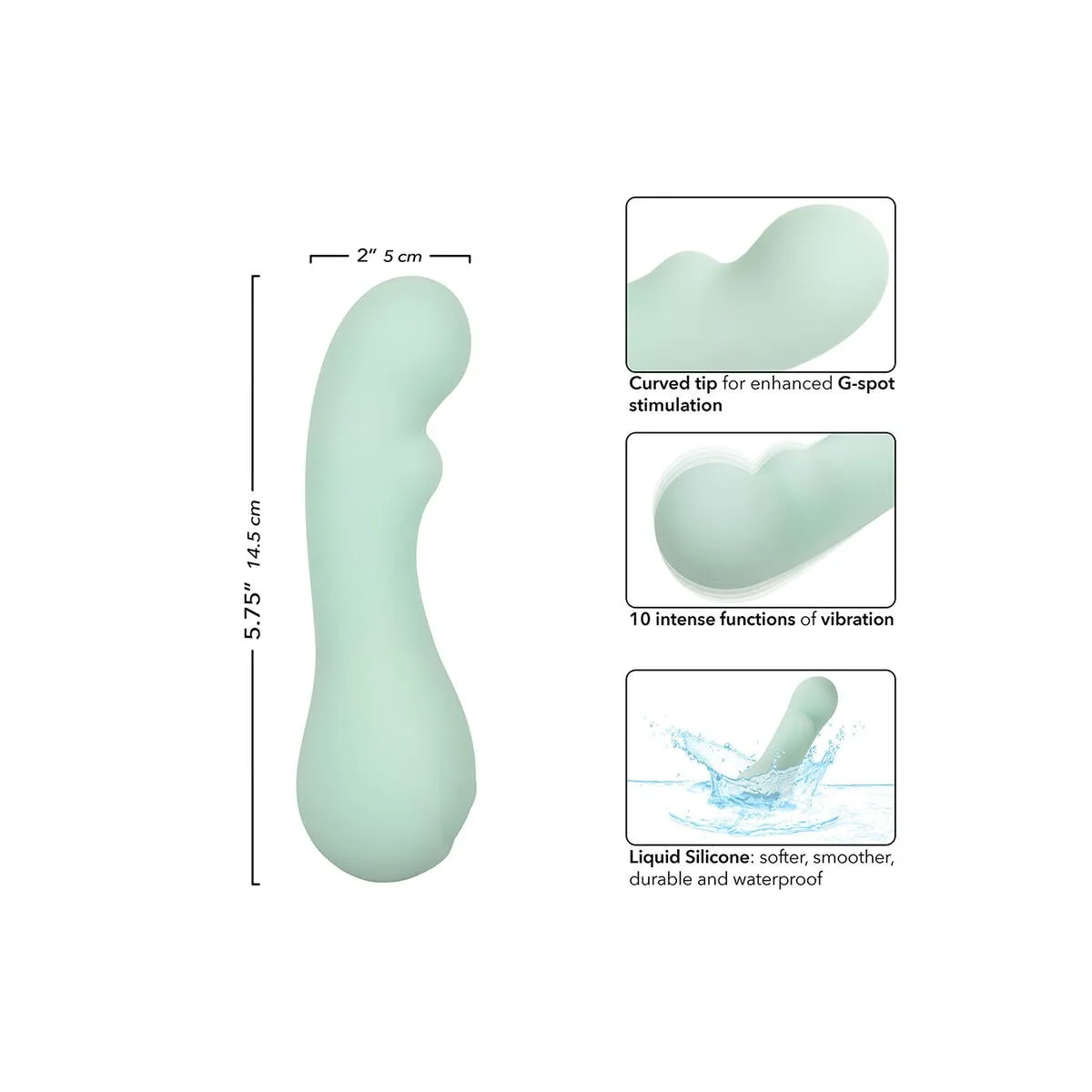 Pacifica Bora Bora Estimulator G-Spot 10 Vibrationen Aqua von Calexotics | Fesselliebe.de