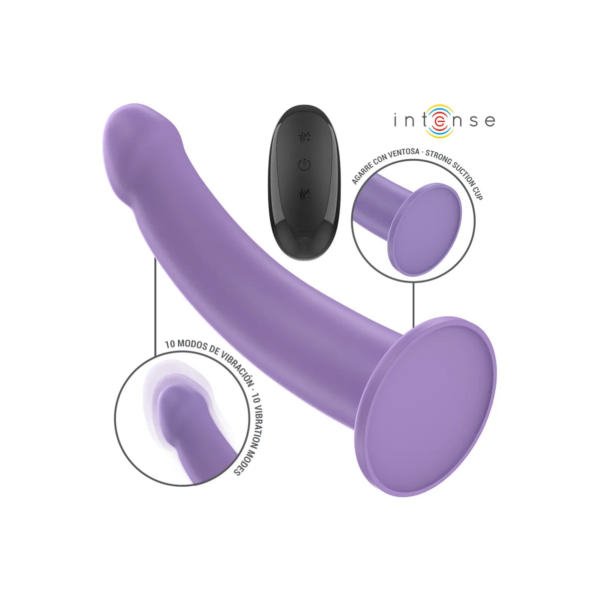 Eddie Vibrator 17,5 cm 10 Vibrationen Lila mit Fernbedienung von Intense Fun | Fesselliebe.de