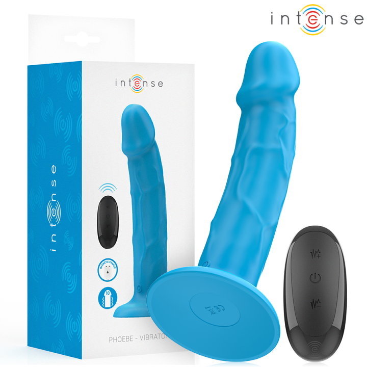 Phoebe Realistischer Vibrator 10 Vibrationen Blaue mit Fernbedienung von Intense Fun | Fesselliebe.de