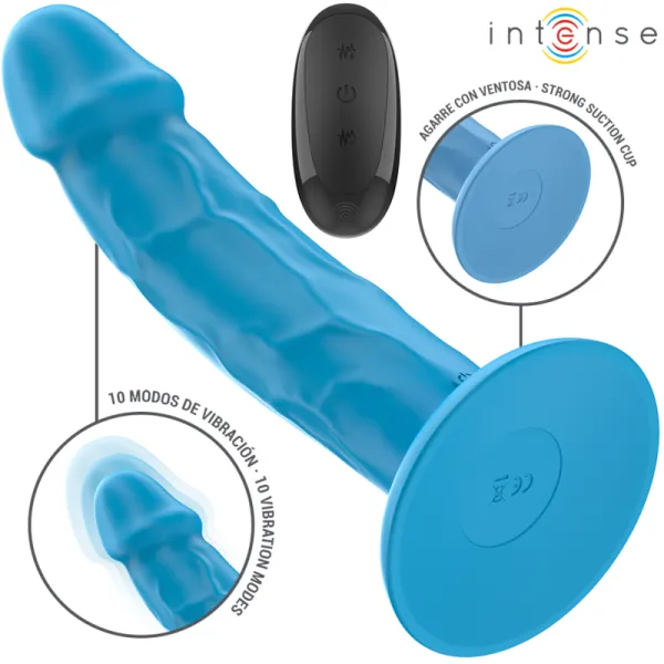Phoebe Realistischer Vibrator 10 Vibrationen Blaue mit Fernbedienung von Intense Fun | Fesselliebe.de