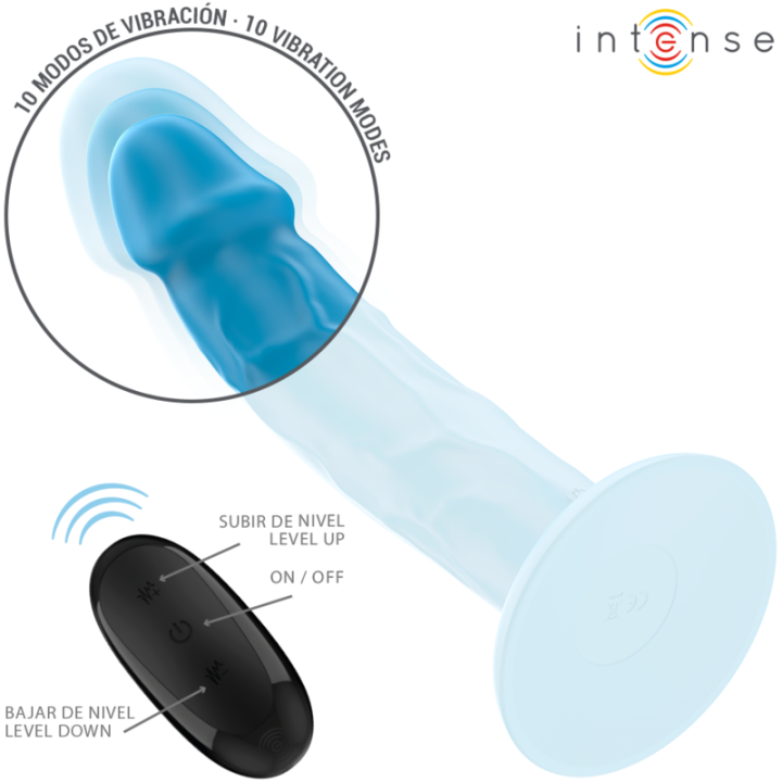 Phoebe Realistischer Vibrator 10 Vibrationen Blaue mit Fernbedienung von Intense Fun | Fesselliebe.de