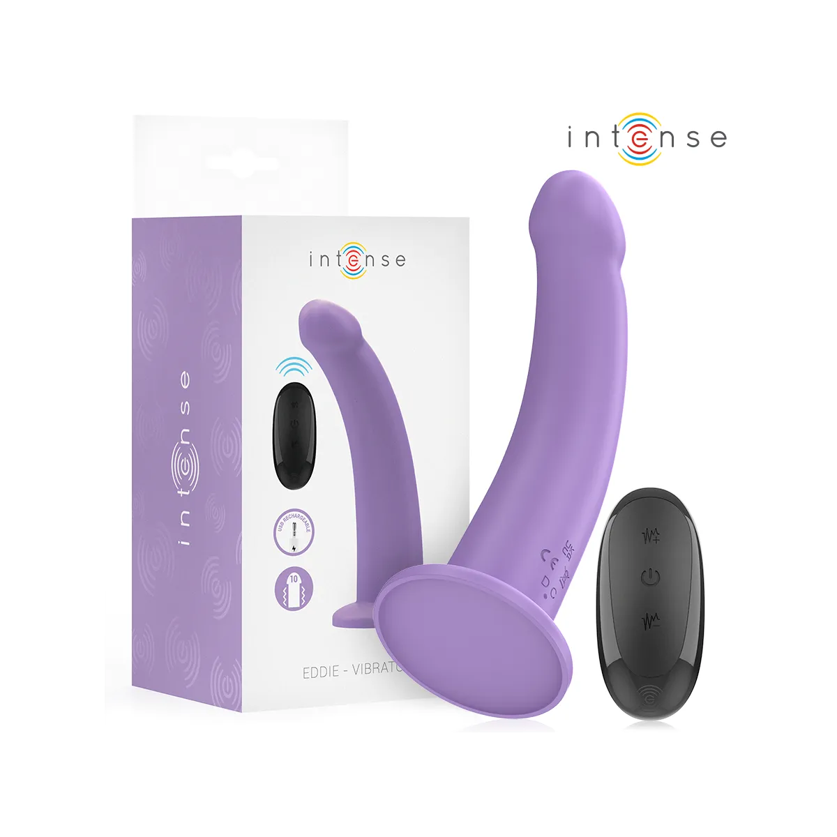 Eddie Vibrator 17,5 cm 10 Vibrationen Lila mit Fernbedienung von Intense Fun | Fesselliebe.de
