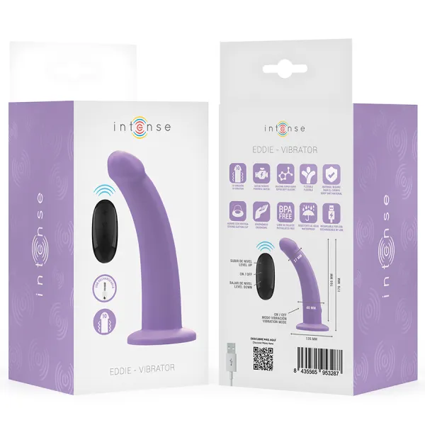 Eddie Vibrator 17,5 cm 10 Vibrationen Lila mit Fernbedienung von Intense Fun | Fesselliebe.de
