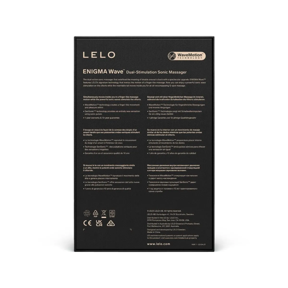 Enigma Wave Dreifach-Vibrationsmassagegerät Schwarz von Lelo | Fesselliebe.de