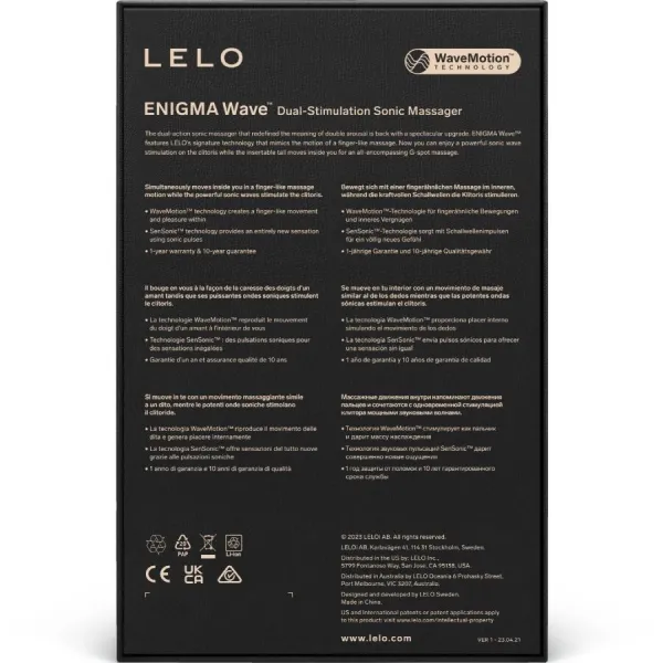 Enigma Wave Dreifach-Vibrationsmassagegerät Schwarz von Lelo | Fesselliebe.de