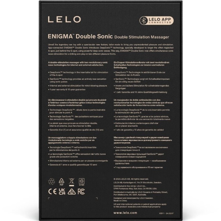 Enigma Doppel-Schallvibrator Point G Schwarz von Lelo | Fesselliebe.de