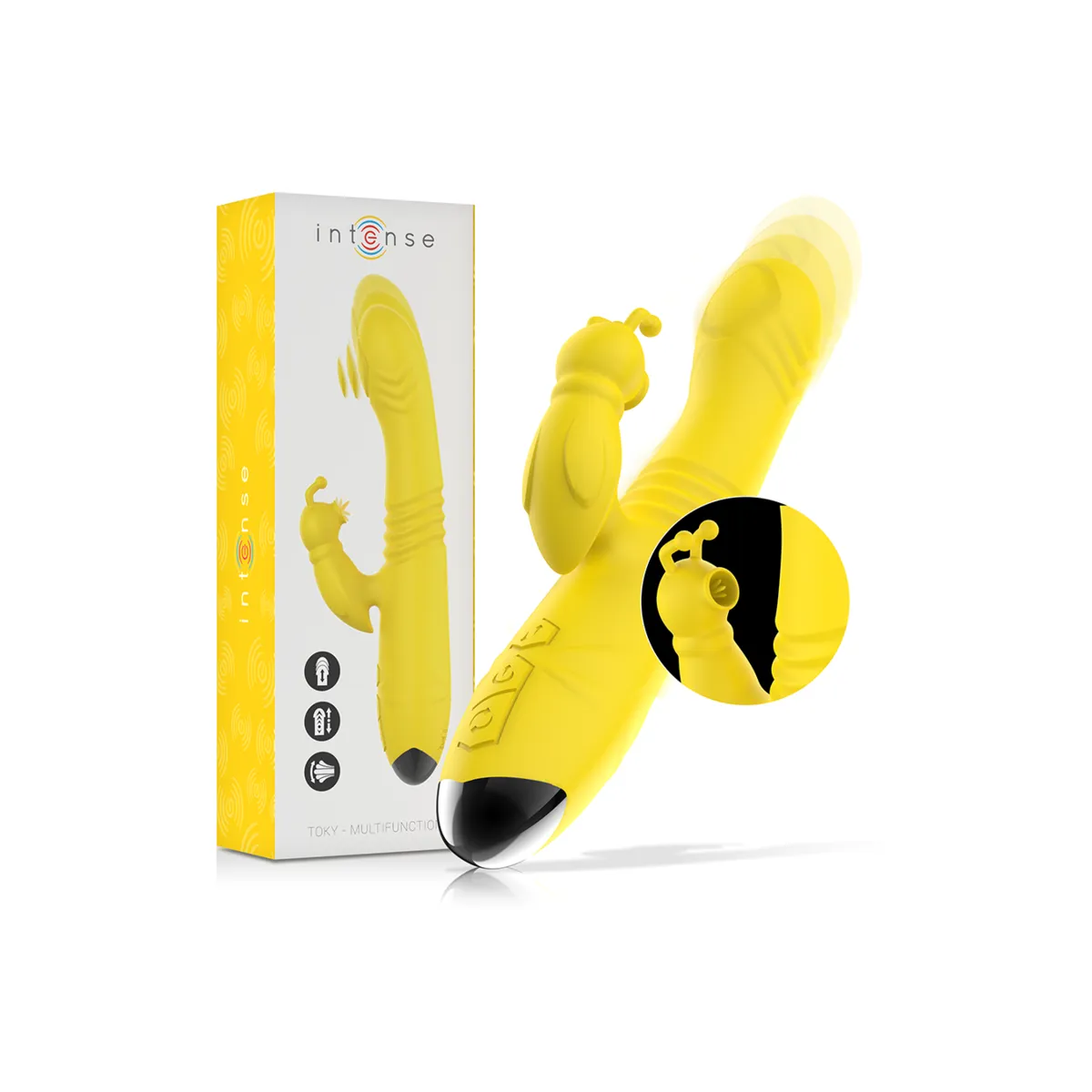 Toky Multifunktionsvibrator Up & Down mit Klitorelstimulator Gelb von Intense Fun | Fesselliebe.de