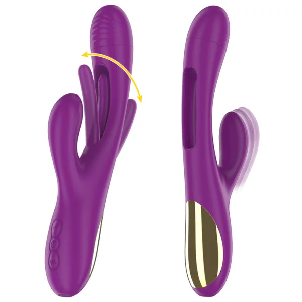 Apolo wiederaufladbarer Multifunktionsvibrator 7 Vibrationen mit Lila Schwingender Zunge von Intense Fun | Fesselliebe.de