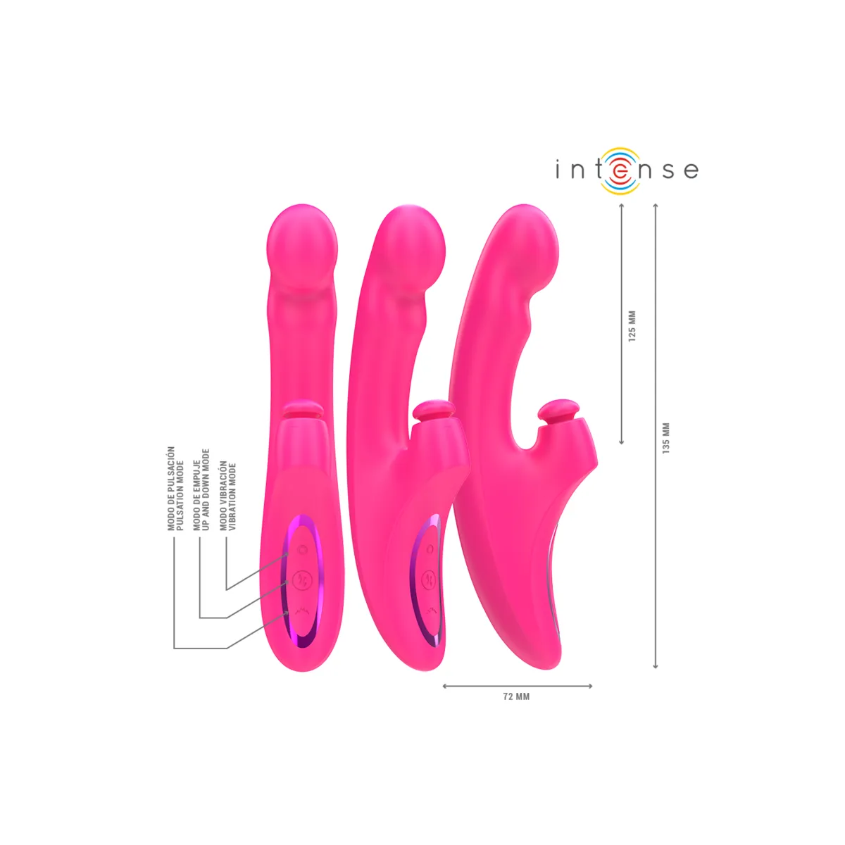Emi Vibrator 13,5 cm Multifunktion 3 In 1 10 Vibrationen Rosa von Intense Fun | Fesselliebe.de