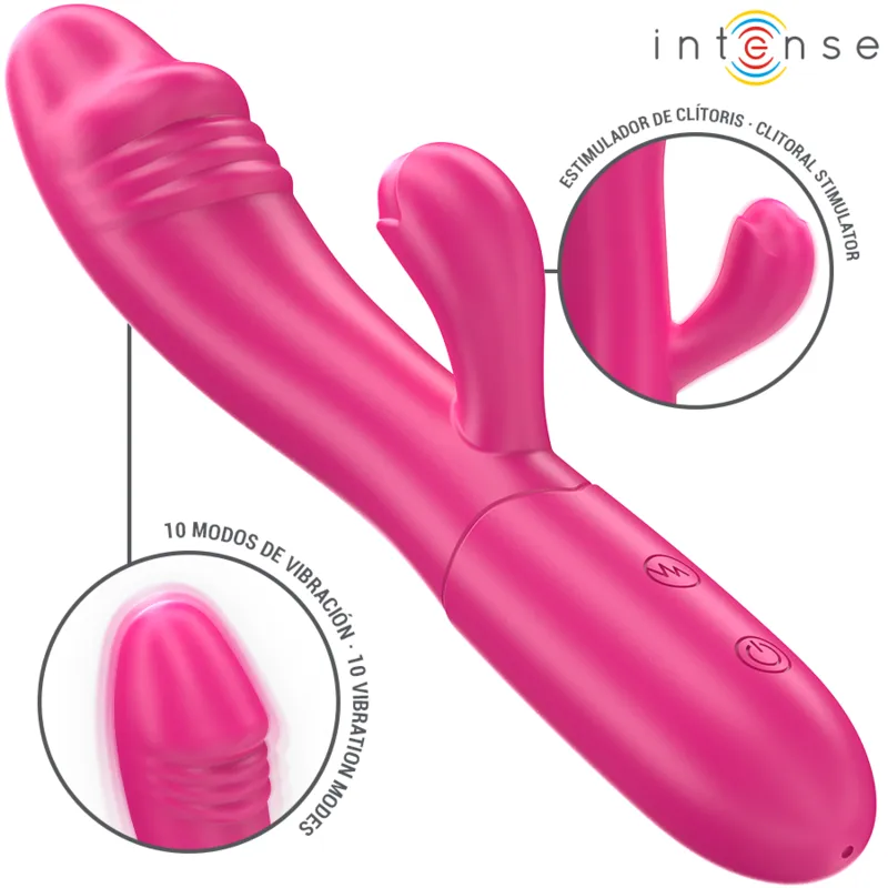 Ivy Flexibler Vibrator 10 Vibrationen mit Stimulierender Zunge Rosa von Intense Fun | Fesselliebe.de
