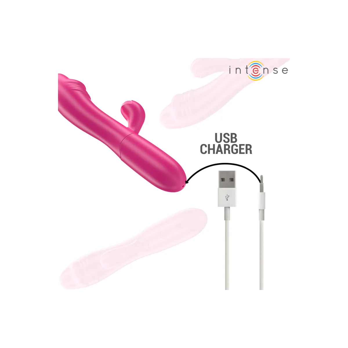 Ivy Flexibler Vibrator 10 Vibrationen mit Stimulierender Zunge Rosa von Intense Fun | Fesselliebe.de