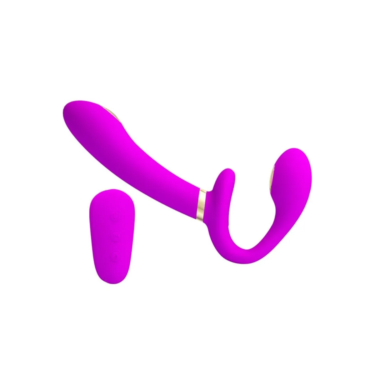 Thunderbird Doppelter Strap-On-Vibrator mit Fernbedienung Lila von Pretty Love | Fesselliebe.de