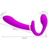 Thunderbird Doppelter Strap-On-Vibrator mit Fernbedienung Lila von Pretty Love | Fesselliebe.de