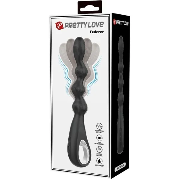 Federer Analvibrator 12 Vibrationen Schwarz von Pretty Love | Fesselliebe.de