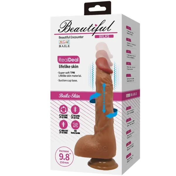 Wilks 5 Einstellungen Realistischer Vibrator 25 cm Mulato von Baile | Fesselliebe.de
