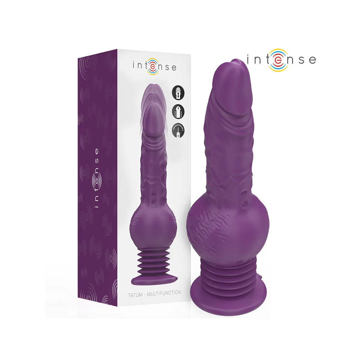 Tatum Multifunktionsvibrator mit Auf- und Abvibration 24 cm Lila von Intense Fun | Fesselliebe.de