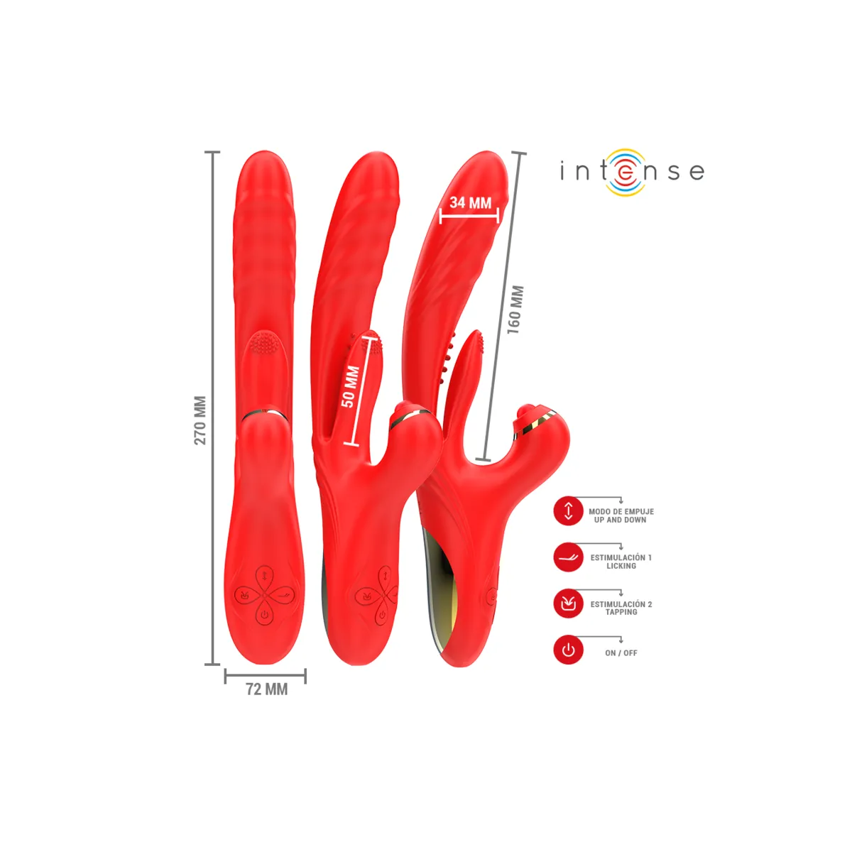 Rosalia Multifunktionsvibrator 3 In 1 Rot von Intense Fun | Fesselliebe.de
