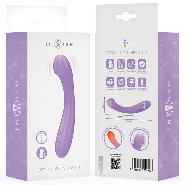 Becky Vibrator 19 cm Heizbar 7 Vibrationen Lila von Intense Fun | Fesselliebe.de